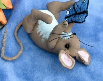 Pdf Pattern, Primitive Mouse, Butterfly,soft sculpture Mouse Doll