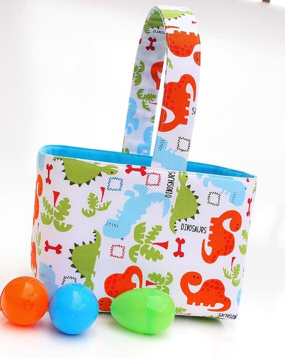 Custom Easter Basket Boys dinosaurs