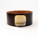 Brown Patent Leather Bracelet with Striped Agate Bead, Women's Leather Jewelry