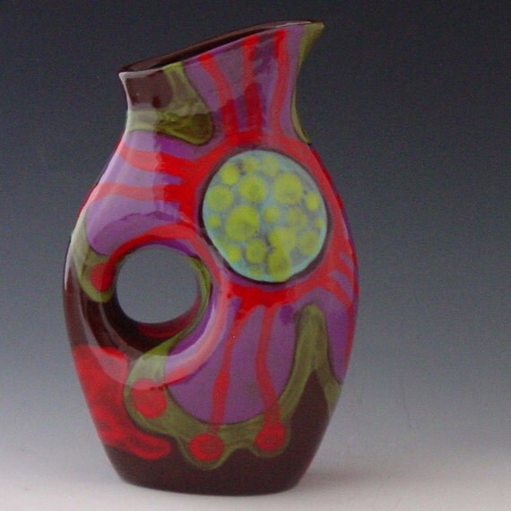 Bold Flower Vase Boho Vase Urban Fusion Funky by romyandclare