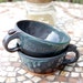 Set of Two Cappuccino Cups In Slate Blue