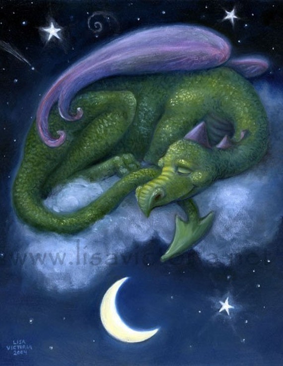 Items similar to Dragon Dreaming 8X10 MATTED art print on Etsy