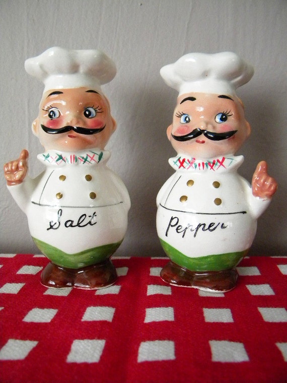 Vintage Chef Salt and Pepper Shakers by Sonsco