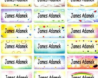 Sky Iron On label sticker clothing school supply daycare camp personalized waterproof washable kid girl baby child gift party favor bag bib