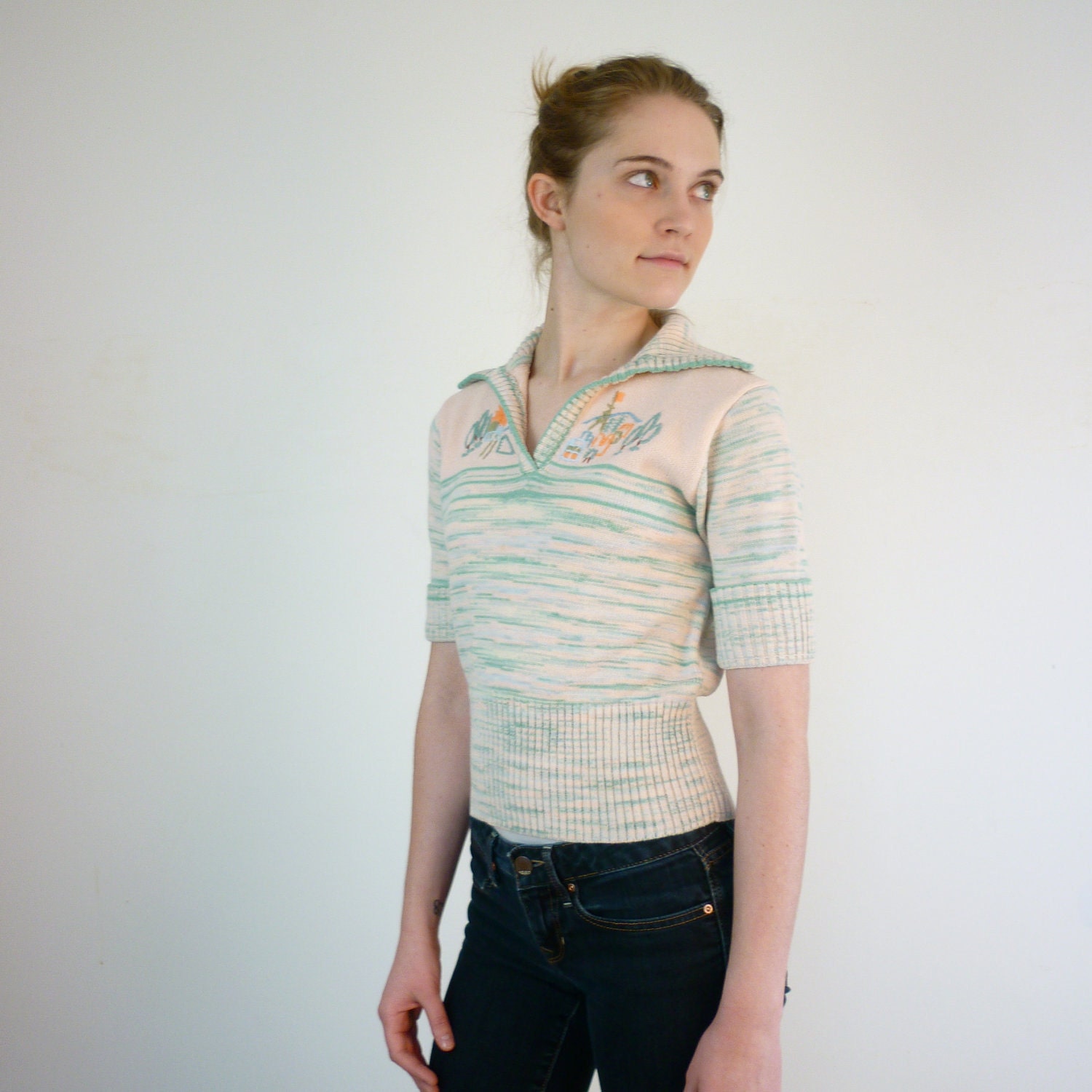 Vintage Sweater Embroidered Boho Sweater by jessjamesjake on Etsy