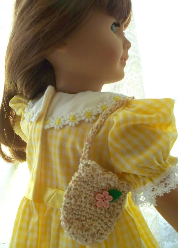 Handmade Crochet School Bag for dolls Fits 18 inch doll