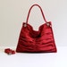 Last One Bags, Euphoria in Carmine Red, Diaper Bag, Outside Pockets, Pleated Canvas Bag, Travel Bag, Large, Tote Bag, Cross Body Bag, ruby