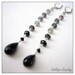long drop earrings tourmaline black chalcedony gemstone earrings elegant jewelry New Years Eve long drops stone earrings black and gray SALE