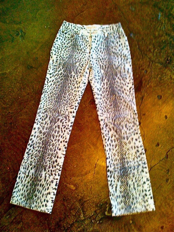 salevintage 80s animal print roberto cavalli jeans by reSHIFT