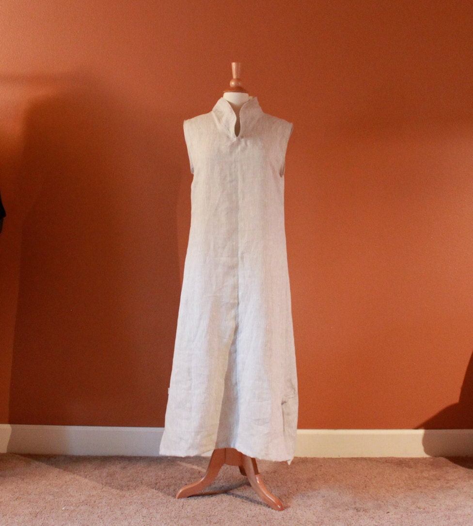 custom linen chipao robe made to fit petite to plus size