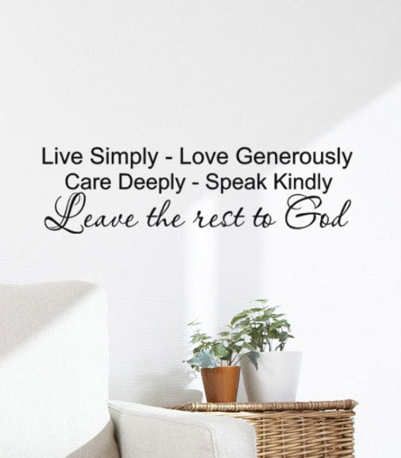Download Religious Quote Vinyl Wall Decal Live Simply Love Generously