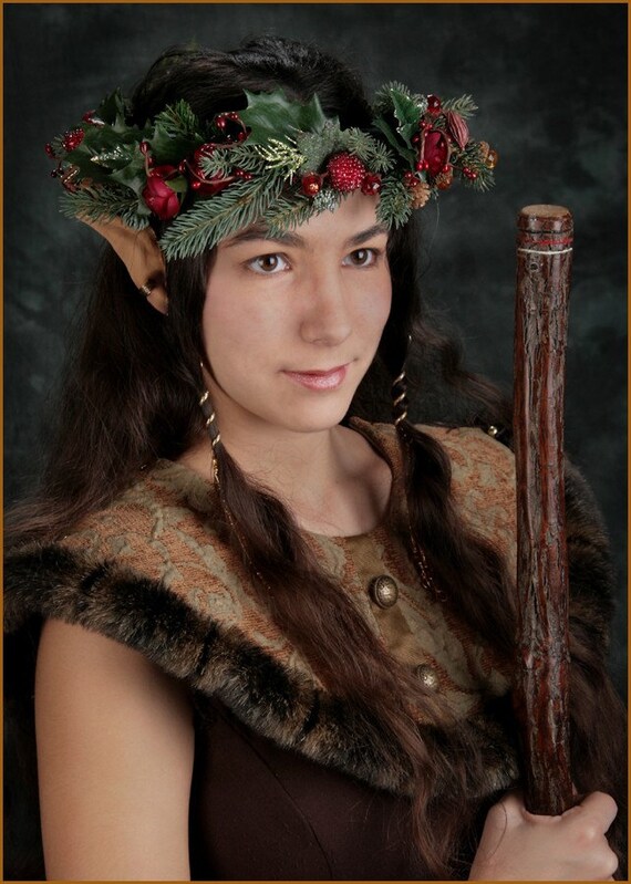 Magical Elfin Woodland Evergreen Berry Fairy Fae Circlet