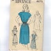 1940s Vintage Sewing Pattern Advance 4675 Belted Dress Size 10-18 Bust 28 30 32 34 36 UNCUT