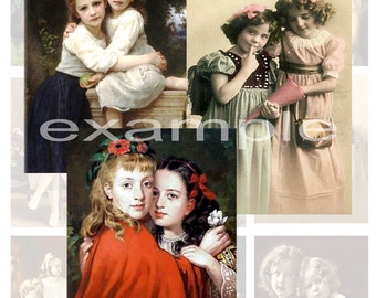 Vintage Sisters Digital Collage Sheet 1