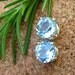 Sky Blue Topaz Earrings in Gold, Silver, Platinum, or Palladium with Genuine Gems, 8mm - Free Gift Wrapping
