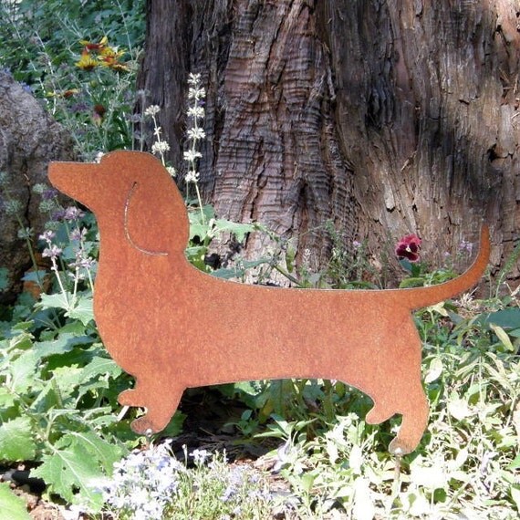 Rusty Finish Dachshund Dog Metal Garden Art Yard by MountainIron