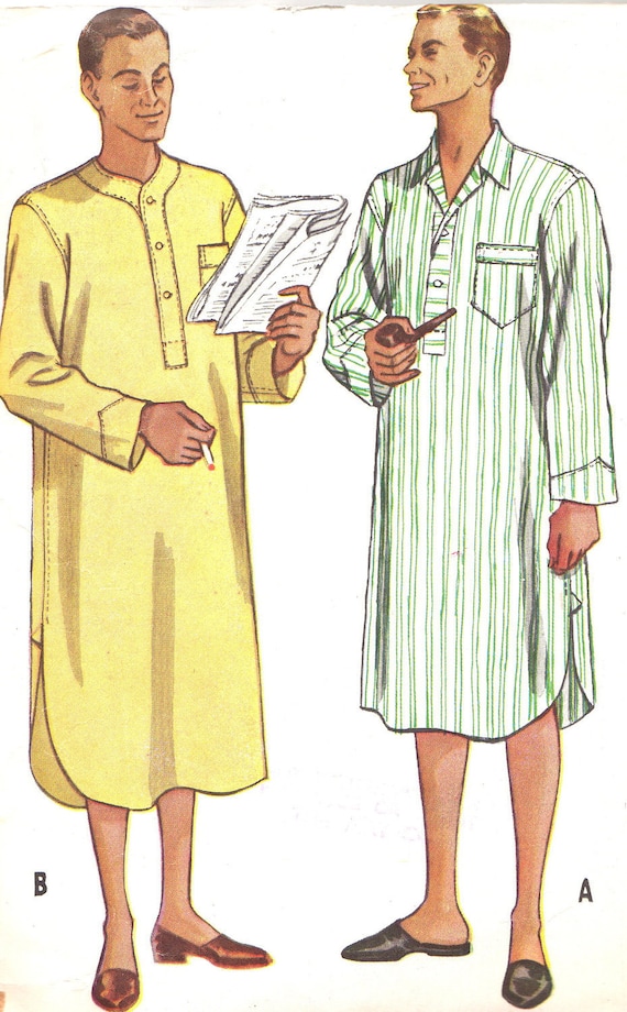 1950s Mens Nightshirt Pattern McCalls 9223 Mens by paneenjerez