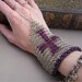 Chainmaille Handflower Slave Bracelet silver Purple Cross Inlay ring bracelet e 6 1