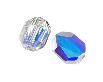 12mm CRYSTAL AB Swarovski Graphic Beads - Article 5520 - Aurora Borealis Finish - Large Crystal Beads
