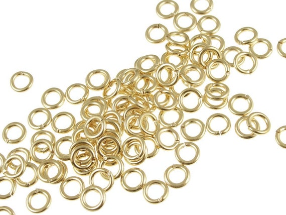 Gold Jump Rings Findings 100 Gold Plated 5mm 18 Gauge