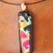 Rust - Orange - Black Fused Dichroic Glass Pendant - autumn colors (1529)