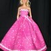 Barbie Doll Dress Handmade Pink with Dots Gown