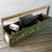 Tool Box Primitive Wood Vintage Tool Box Workman's Large Green