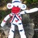 Sock Monkey Doll Handmade Patriotic "Justice"