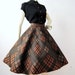 50s Circle Skirt Vintage Plaid Felt Full Skirt S M