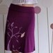 Holiday Sale - Plum Knee Length A-line skirt - The bird and the falling leaves - size Large