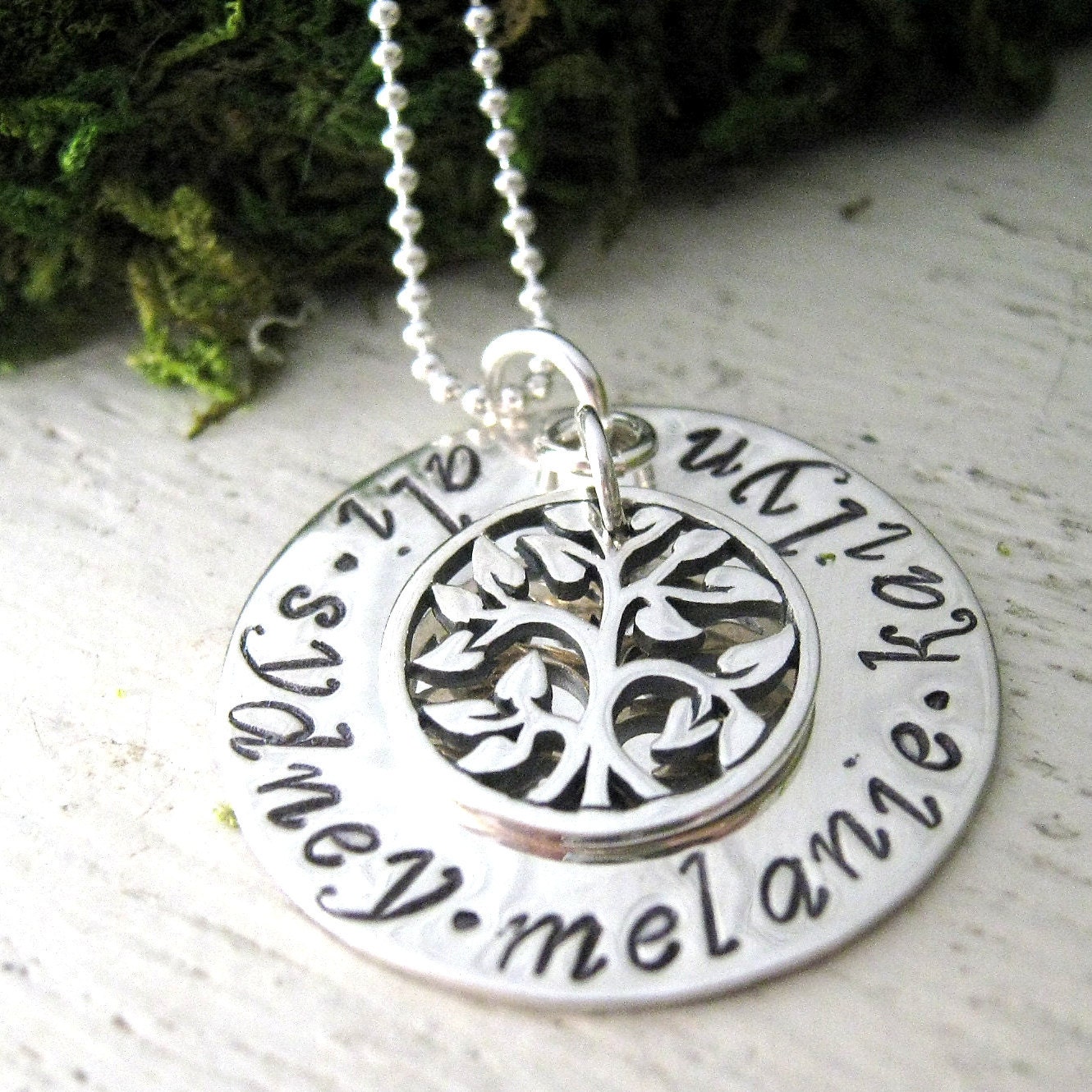 Sterling silver Family Necklace Love All Around Family Tree