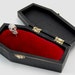 Vampire Coffin Pincushion with Renaissance Cross and free decorative Skull pin