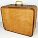 vintage Paul Bunyan mustard suitcase lucite handle