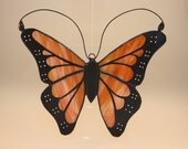 Monarch Butterfly Hand-Painted Stained Glass Suncatcher - Made to Order (MON034)