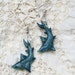 Hand Sculpted Glass Shark Earrings