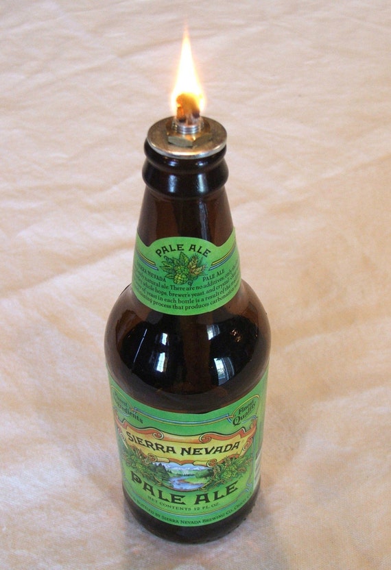 Oil lamp kit for beer bottle set of 4