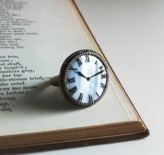 Items similar to Clock Ring on Etsy