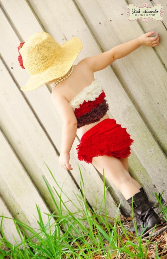 Items similar to Ruffle Bum Bloomer Red Infant, Baby and Toddlers