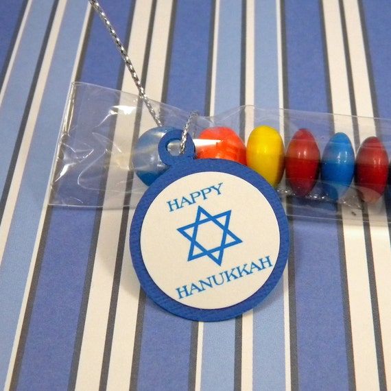 Hanukkah Candy Treat Bag Favors, Set of 12, Star of David, Blue and White Il_570xn