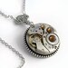 Clockwork and Crystals - Steampunk Pendant Necklace Handmade Jewelry