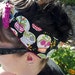 ON SALE - Ready to Ship - 2 Dollars Off - Day of the Dead Sugar Skull Hair Tie - Bandana - Rockabilly Hair Tie - Headband - Reversible