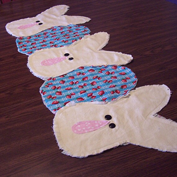 Easter Bunny Table Runner Blue Easter Egg Table Runner