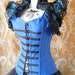 20 DOLLAR SALE Blue Shot Taffeta Lace Tie On Shrug-One Size Fits All