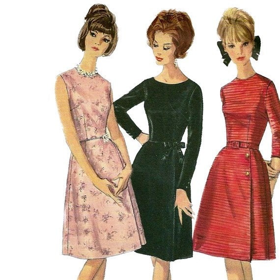 Simplicity 5702 1960s Misses Elegant A Line Dress Pattern