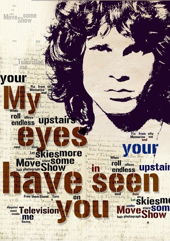 Items similar to Print Jim Morrison poster The Doors music poster ...