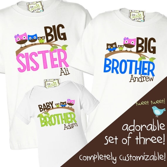 matching sister brother sibling shirts set of three matching | Etsy