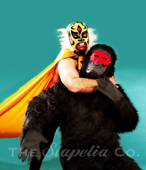 Items similar to Lucha Libre Gorilla Wrestling 2 Art Photo Print on Etsy