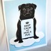 Keep Calm Black Pug on a Cloud - 8x10 Eco-friendly Print