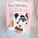 Bulldog Cupcake Greeting Card