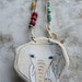 RESERVED - Beach Pottery Ganesha Necklace - Long Beaded Necklace with Large Center Piece